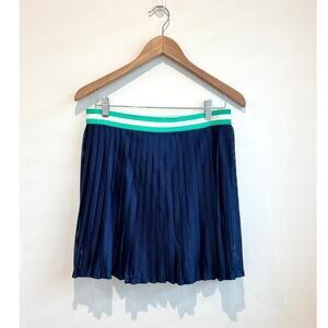 J.Crew Pleated Tennis Skirt – Navy with Green – Size Large – NWT